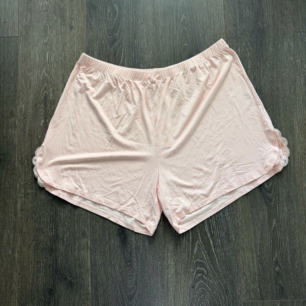 Knix NWT Scallop Lace Hem Modal Sleep Shorts Rose Quartz XL Feminine Romantic